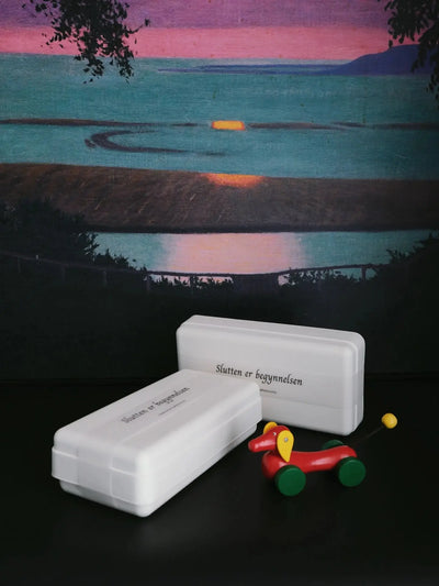 Nedbrytbar Kjæledyrurne en Minnepote Urne med egenskaper av nedbrytbar og designet av Minnepote