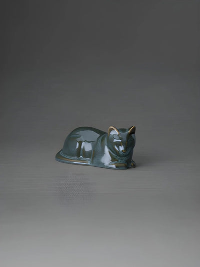 Katt en Minnepote Urne med egenskaper av keramikk og designet av Pulvis